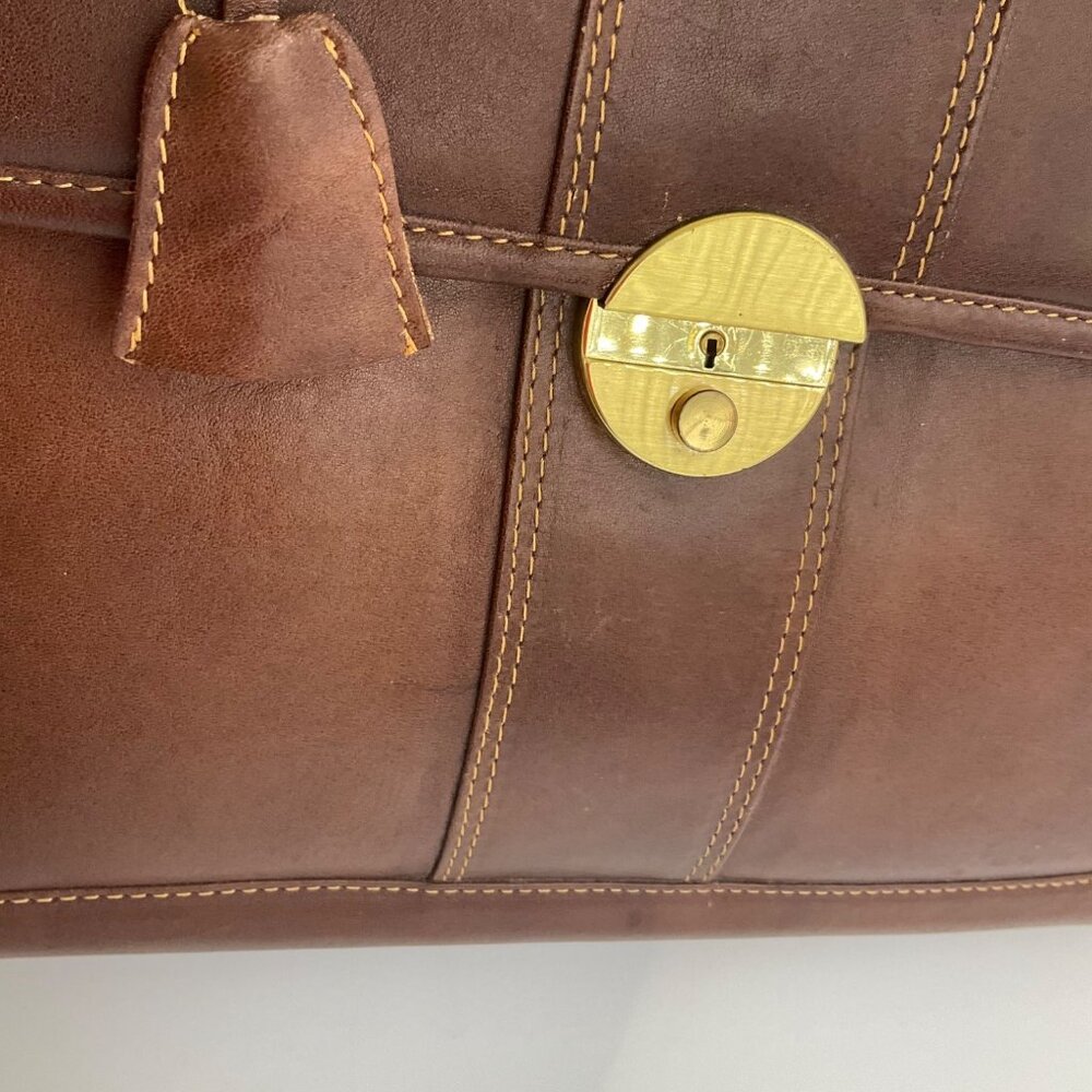 VTG Sudhaus 80's Leather Briefcase Key Detachable Strap Minimalist Old Money - Picture 12 of 17